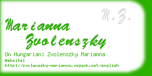 marianna zvolenszky business card